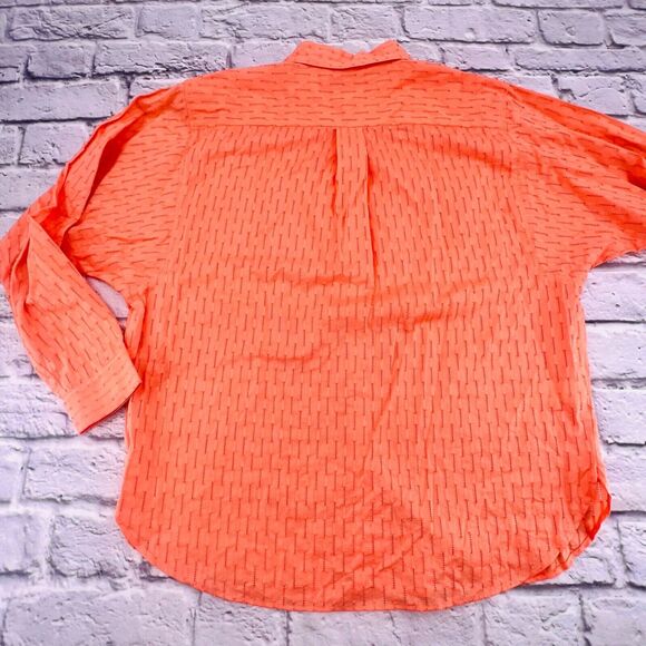 NOT FOR SALE Loft Shirt Blouse‎ Women's Small Peach Swiss Dot Print Button Front - Picture 8 of 8
